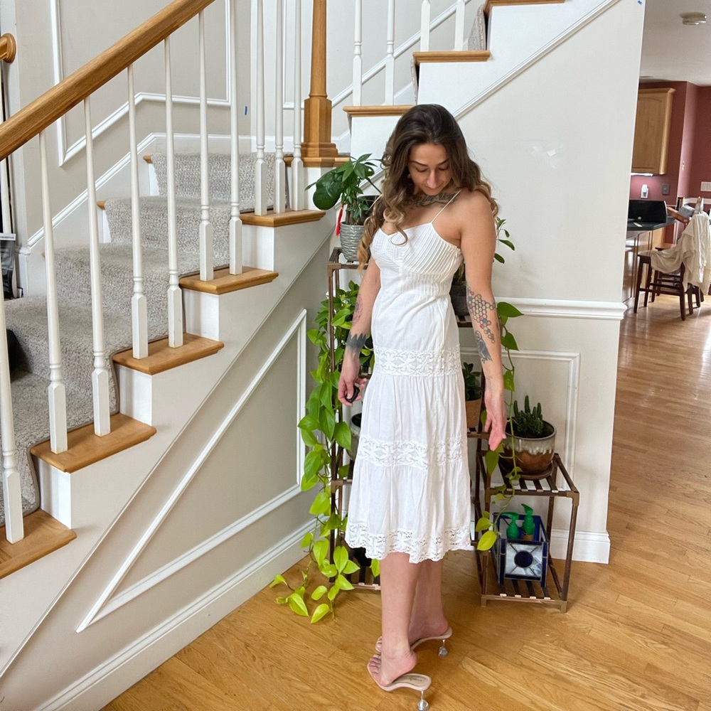 Ann Taylor LOFT Petite White Gown with Corset Top - Picture 4 of 11